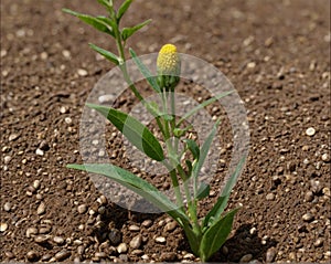 Young Plant with Yellow Bud