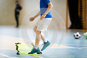 Young Players On Sports Practice Running on Training Ladder