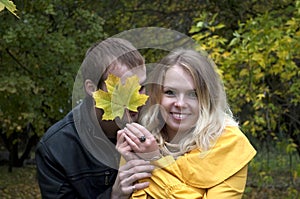 Young playful couple in love