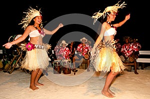 Young Polynesian Pacific Island Tahitian Woman Dancers