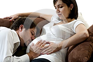 Young pregnant couple