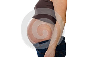 Young pregnant woman with big belly