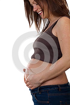 Young pregnant woman with big belly