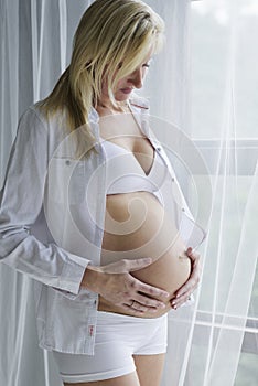 Young pregnant woman with her unborn child