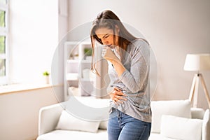 Pregnant Woman Suffering From Nausea photo