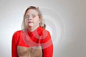 Young Pretty Blonde Making a Weird Face