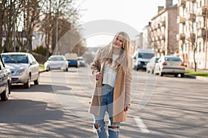 Young pretty fashionable blonde