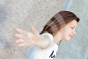 Young pretty happy smiling girl portrait