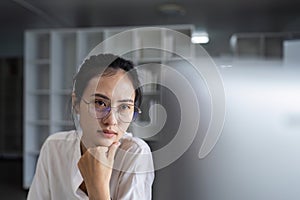 young professional business woman using computer for working