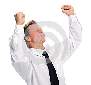 Young professional is excited