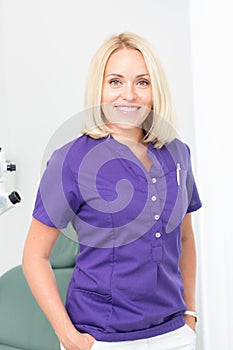Young professional female dentist