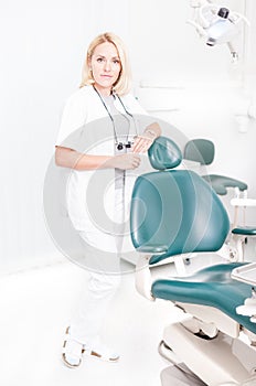 Young professional female dentist