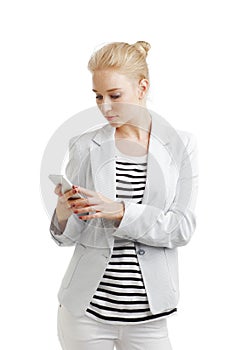 Young professional woman with mobile phone