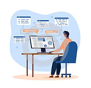 Young programmer at computer