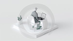 Young programmer concentrated at working project. Developing programming and coding technologies. Screen with codes