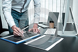 Young Programmer working in software javascript computer in IT office, Writing codes and data code website and coding database