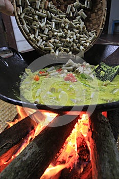 Young rattan vegetables typical of Kalimantan which are cooked traditionally