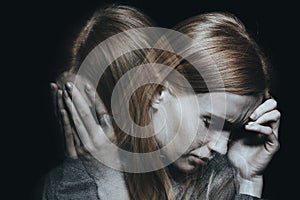 Female with mood disorder photo