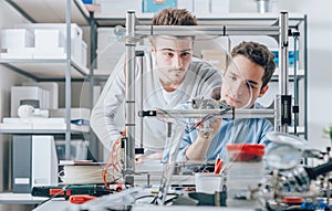 Young researchers and 3D printer