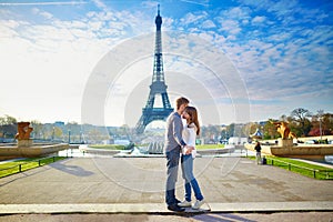 Young romantic couple in Paris