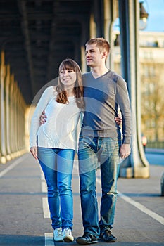 Young romantic couple in Paris