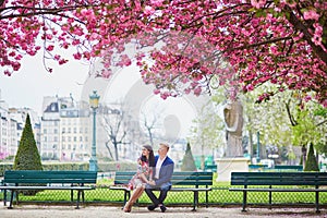 Young romantic couple in Paris