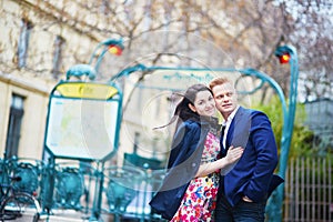 Young romantic couple in Paris