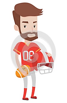 Young rugby player vector illustration.