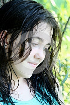 Young sad woman deep thought