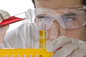 Young scientist working in his laboratory