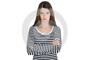 Young serious angry woman portrait