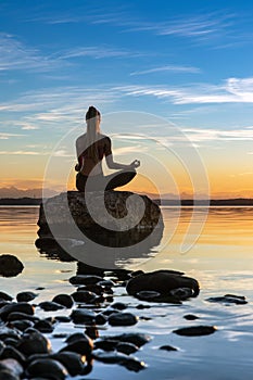 Beautiful women girl are sitting on a stone