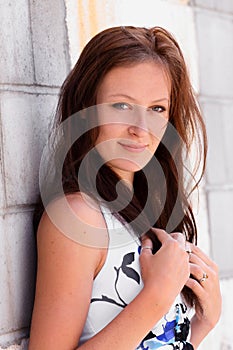 Young woman thinking something