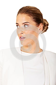 Young shocked businesswoman