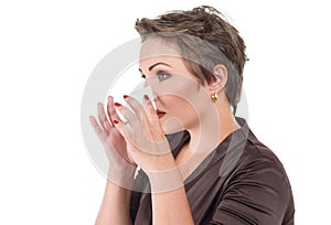 Young sick woman blowing her nose