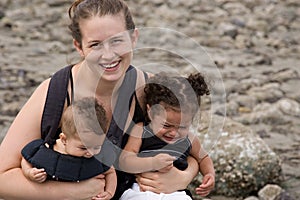 Young single mother of two