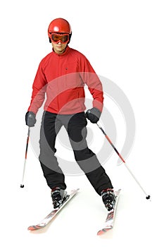 Young skiing man