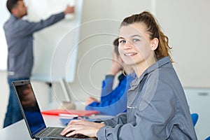 young skilled apprentice in classroom photo