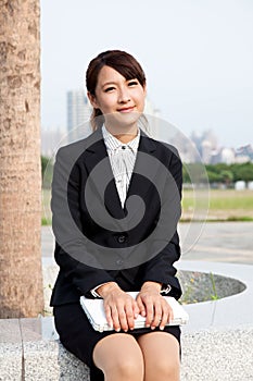 Young and smiling businesswoman