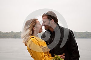 Young smiling couple in love