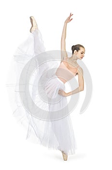 Young,smiling girl dancing the ballet.