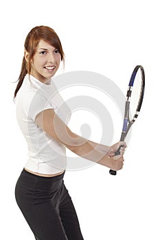 Young smiling tennis player