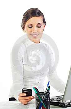 Young smiling woman at work