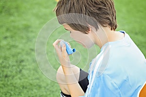 A young soccer player inhalator photo