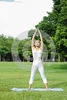 Young sport girl do yoga