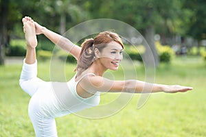 Young sport girl do yoga