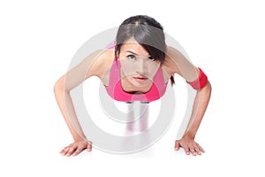 Young sport Woman Doing Push Up