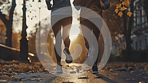 young sports couple are running in the city on the morning, morning run scene, sports lifestile