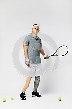 Young sportsman with racket