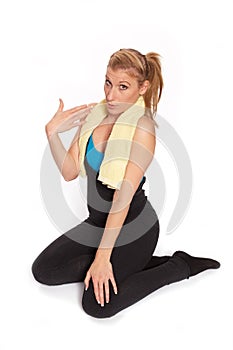 Young sporty woman in the warm-up workout